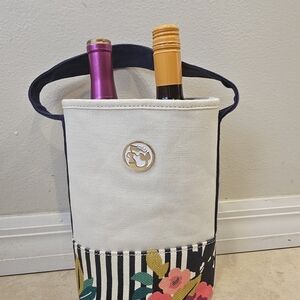 Brand New Spartina 449 Sheltet Cove Floral Striped Wine Tote